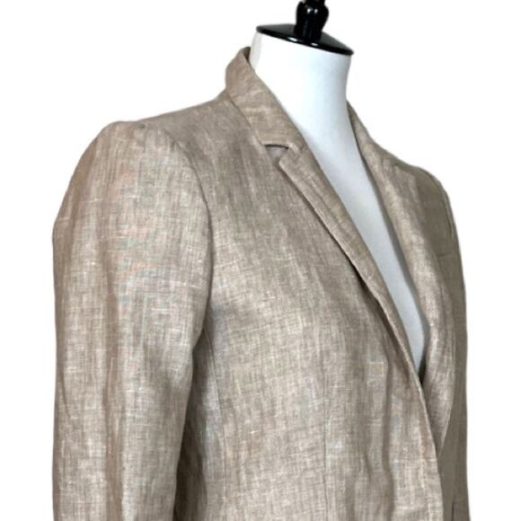 J.Crew Women’s Blazer Linen Schoolboy One Button Slim Lapel Natural Tan Size 6 - Picture 6 of 12